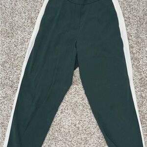 Babaton Green Pants with White Stripes